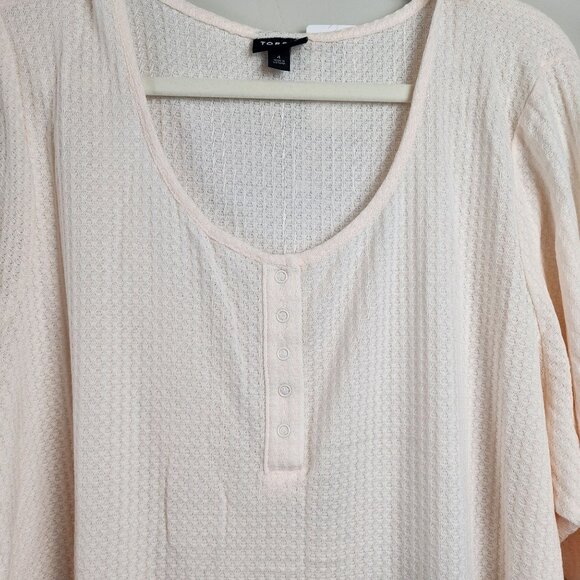 Torrid sz 4 / 4X women waffle knit snap front henley top shirt NRE - Picture 3 of 11